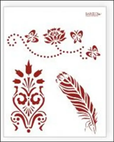 Трафарет пластиковый многоразовый Перо (20х25) (Л-027) 2282512 — 3