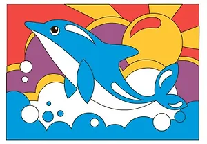 Набор для творчества. Картина по номерам "Радостный дельфин"