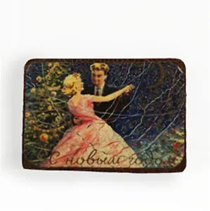 Магнит в ретро стиле "С Новым годом!", 7*10 см. (2013-79)