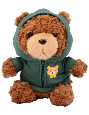 Мягкая игрушка Мишка (25см) (в зеленом худи) (коричневый) (12-202602-MSH10/1) 3150462