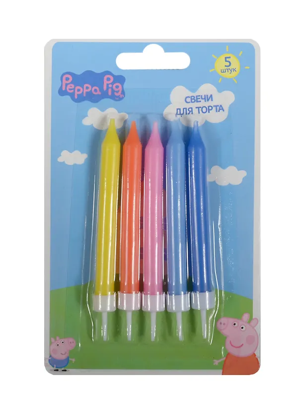 Набор свечей 5шт.Peppa Pig с держателями 2509101 — 1