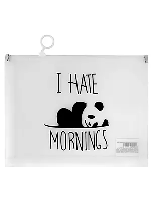 Папка на молнии А5 "I hate mornings" с расширением, пластик — 2930521 — 1