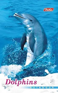 Блокнот А7 48л "Дельфины" склейка, тонир.блок, цв.обл,офсет, Hatber