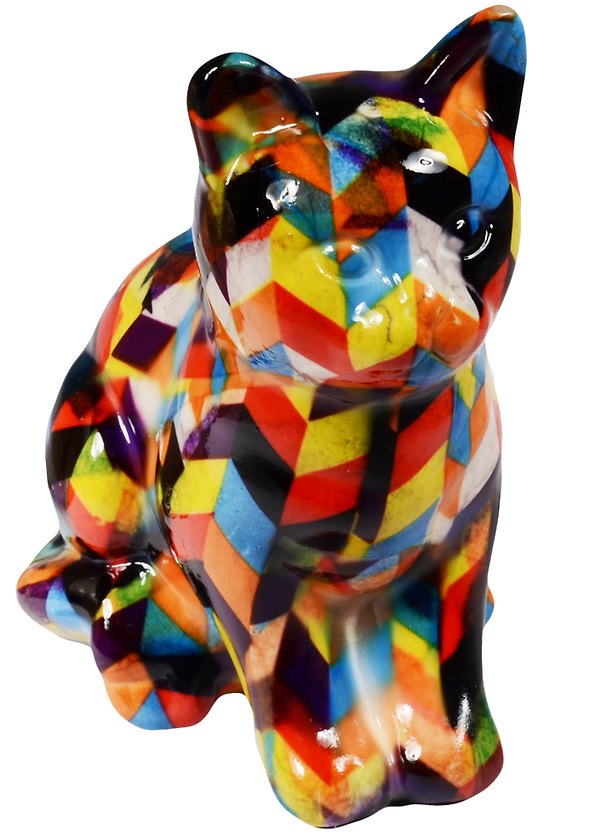 Копилка Кошка с узором малая (керамика) (12,5х9) 2552836 — 1