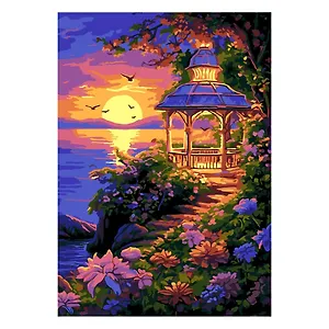 Набор для творчества LORI. Картина по номерам на картоне "Беседка на холме"
