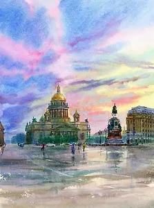 Постер Виды Санкт-Петербурга Исаакиевский собор ср/ф, 30*40см [ХА50-014]