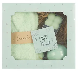 Подарочный набор Mint Dream (свеча, бомбочка, носочки, открытка) (18х17) (12-Guangfa-P7)