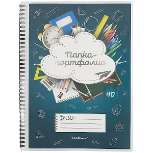 Папка-портфолио А4 40ф "School Life" пластик, Erich Krause