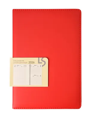 Ежедневник дат. 2026г. А5 176л "MAPLE" красный, 7Б, иск.кожа, обл.поролон, тв.переплет, тонир.блок, скругл.углы, ляссе, инд.уп 3114889
