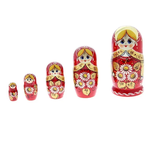 ГС Матрешка 5 кукол Ромашки (18 см) (335198) 2534486 — 1