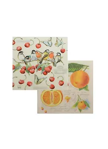 Набор салфеток для Декупажа Птицы/Фрукты (211530/SDL993000) (2шт) (упаковка)