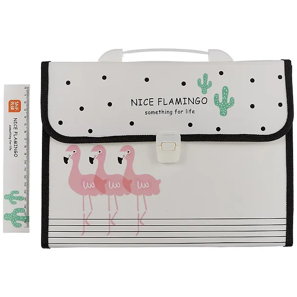 Папка -портфель пластиковый «Nice flamingo» А4, 12 отделений, в индивидуальной упаковке, в ассортименте 246963 — 5