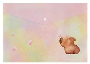 Папка-конверт Yoi, "Капибара с цветочком", на кнопке A4