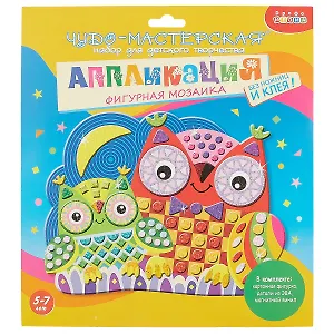 ДРОФА-МЕДИА Набор для детского творчества Чудо-Мастерская Аппликация Фигурная мозаика. Сова и совенок