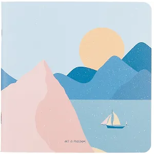 Записная книжка 17*17 40л нелин. "Golden sun", парусник, мягк.переплет, микротекстурирование, скрепка