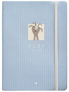 Ежедневник дат. 2027г. А5 176л 140*200 "Goat" голубой, иск.кожа, мягк.переплет, карман, 2 ляссе, резинка, скругл.углы