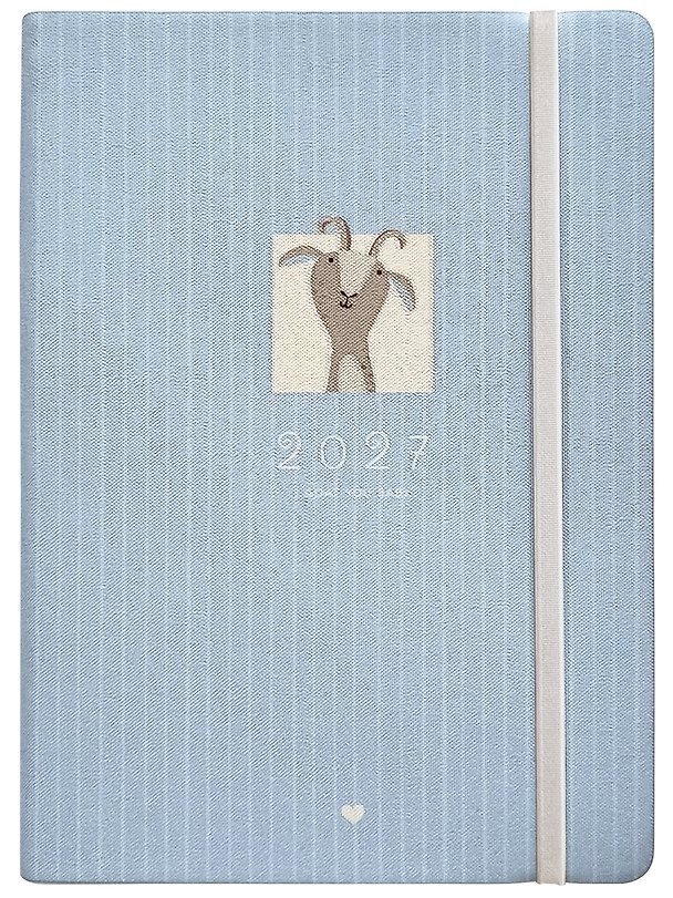 Ежедневник дат. 2027г. А5 176л 140*200 "Goat" голубой, иск.кожа, мягк.переплет, карман, 2 ляссе, резинка, скругл.углы 3172309 — 1