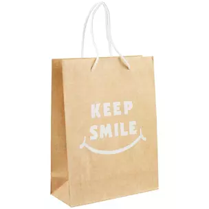 Пакет А5 "KEEP SMILE" бел.шрифт, крафт, нейтр. — 261329 — 1