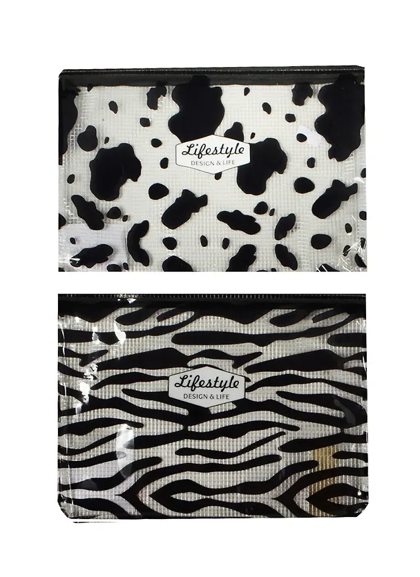 Папка на молнии B5 «Animal print», прозрачная, в ассортименте 237809 — 1