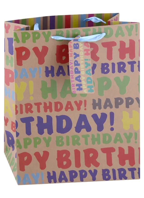 Пакет А4 32*26*12 "Happy Birthday to you" нейтр. бум.мат 2928207 — 1