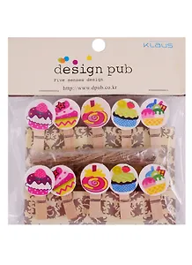 Прищепки с веревочкой Пироженки 10 шт