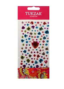 Набор для творчества, Tukzar, Наклейки-стразы акриловые Сердечки 9*18см