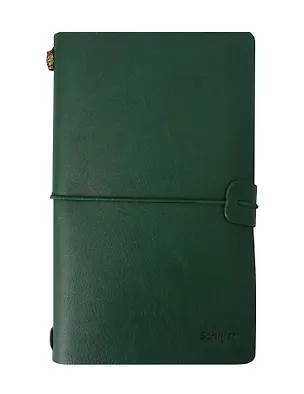 Записная книжка-органайзер А6+ лин/крафт, зелен., кож.зам, на резинке, Schiller 3109564