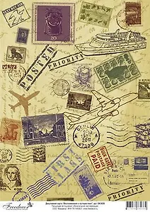 Декупажная карта Воспоминания о путешествии А4 (DK3028)