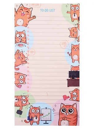Блок для записей 110*210 50л на магните "ToDo. Котики" склейка 255894
