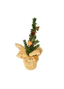 Ель украшенная в джуте 9/30см (PTK406)