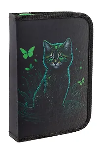 Пенал 1 отделение "Мистический кот" 20*13 см