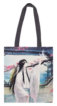 Сумка-шоппер Благословение небожителей Се Лянь с бабочкой (цветная) (текстиль, флис) (38х35) (12-11522-Z8) 3077003