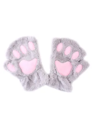 Перчатки Кошачьи лапки (серые) (иск.мех) 2925440