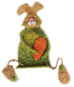 Декоративное украшение Заяц (с гибкими ногами, зеленый) (16325)