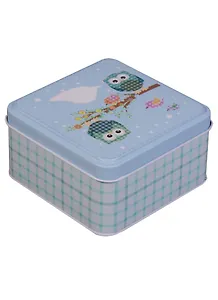 Набор Шкатулок "Совы" 2шт (10,2*10,2*5,7/8,7*8,7*4,8см), металл