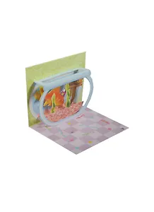 3D открытка Золотая рыбка (Goldfish) (мини) (TR149) (8,8х8,8)