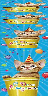 Открытка серии 3D карман для денег С днем Рождения [3D221-0013] 357567 — 1