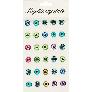 Наклейки Глаза акрил, 30шт, D10мм (орр)