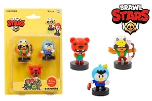 Штампики Brawl Stars, Бо, Мистер Пи и Нита, (5см), (BRW5020A)