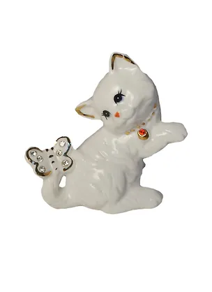 Фигурка Кошка с бабочкой фарфор (149-294) (10см) 2400441