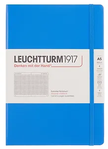Книга для записей A5 125л кл. "Medium" тв.обложка, цвет небесный, Leuchtturm1917