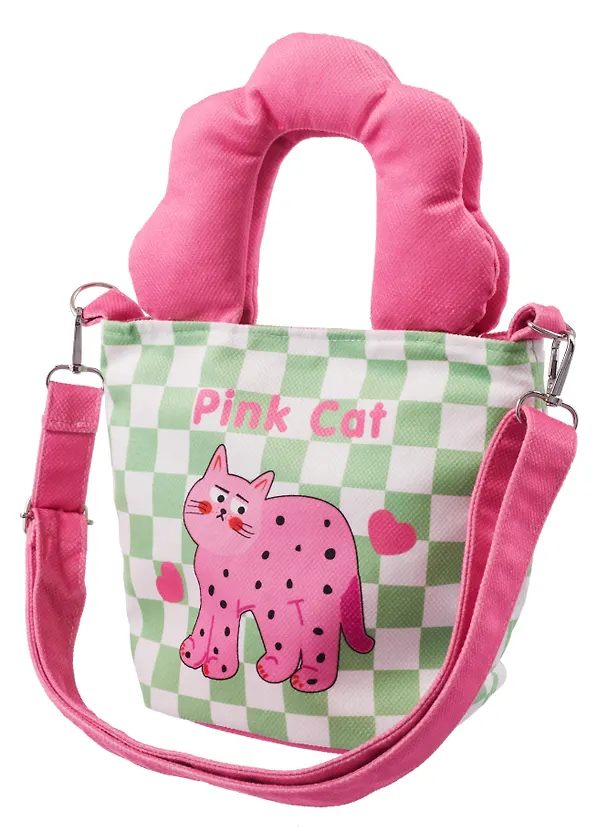 Сумка с волнистой ручкой Pink Cat (текстиль) (20х16) (12-Lanxi-A12) 3127827 — 2