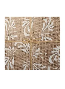 Отрез ткани, 48*48 см, в пакте с подвесом, с веревкой, с белым узором, веточки