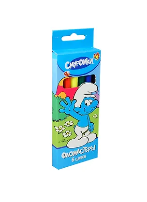 Фломастеры 06цв «Смурфики» вент.колпачок, к/у, подвес, РОСМЭН 225251