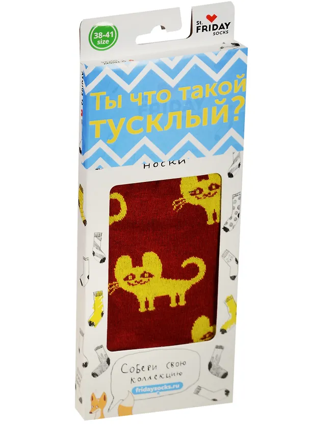 Дизайнерские носки Котята красные (размер 39-41) (B19-4/8) 2558997 — 2