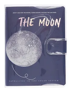 Записная книжка А6 80 листов в клетку, "The Moon", кнопка, в ассортименте