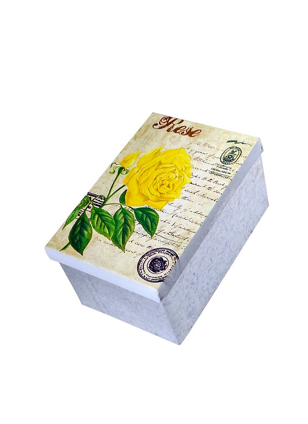 Шкатулка металлическая Желтая роза (12х8х6) (742999) 2403468 — 1