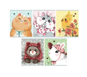 Тетрадь в клетку Listoff, "Очаровательные зверята", 48 листов, в ассортименте
