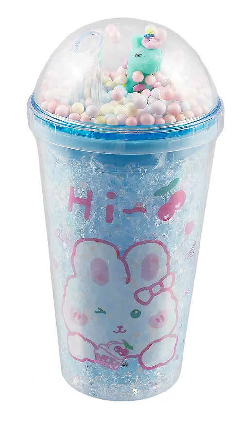 Стакан с крышкой Зайка Kawaii (пластик) (450мл) (12-16064-TER17) 3020053 — 1