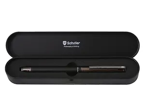 Ручка подарочная шариковая синяя "Prestige", черн/сереб корпус, Schiller